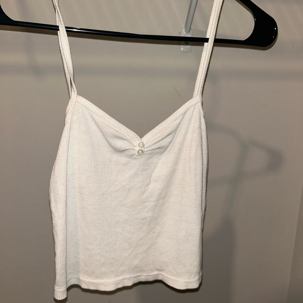 White Ribbed Women's Top